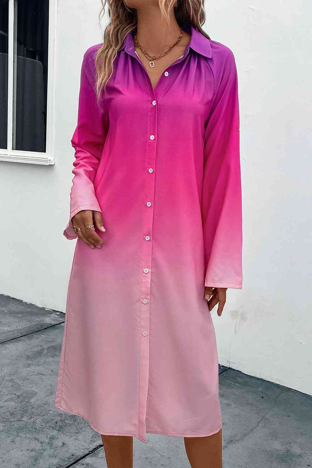 Victoria Long Sleeve Shirt Dress